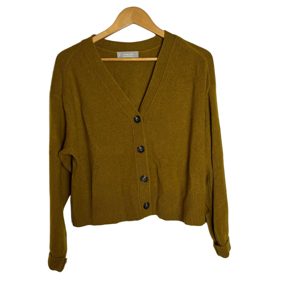 Everlane Sweaters - Everlane Women’s Cashmere Cardigan Sweater Mustard Yellow Size Large Fall Cozy